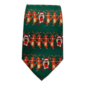Looney Tunes Christmas Holiday Taz Dancing Reindeer Neck Tie